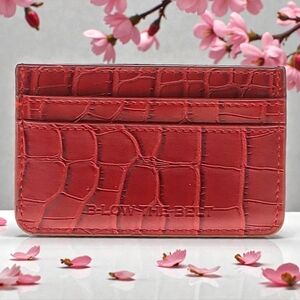 B-Low The Belt Red Croc Embossed Card Holder